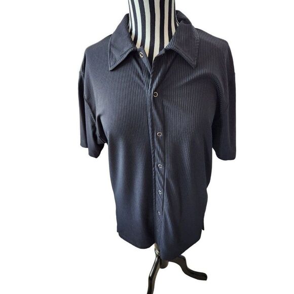 Vintage 90s Guess Jeans Men's M Collared Snap Shirt Rave - Picture 1 of 5
